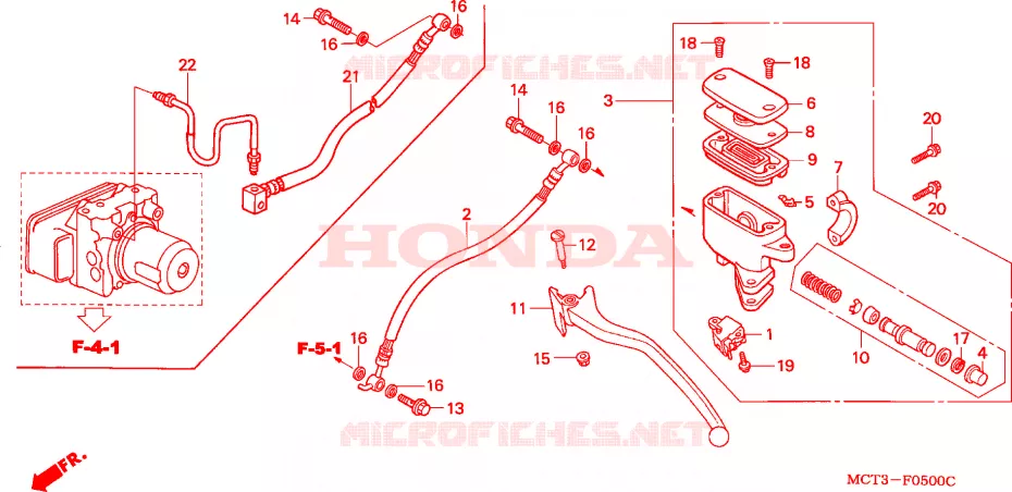 MAITRE-CYLINDRE DE FREIN ARRIERE Honda SCOOTER 600 SILVERWING 2003  FJS600A3