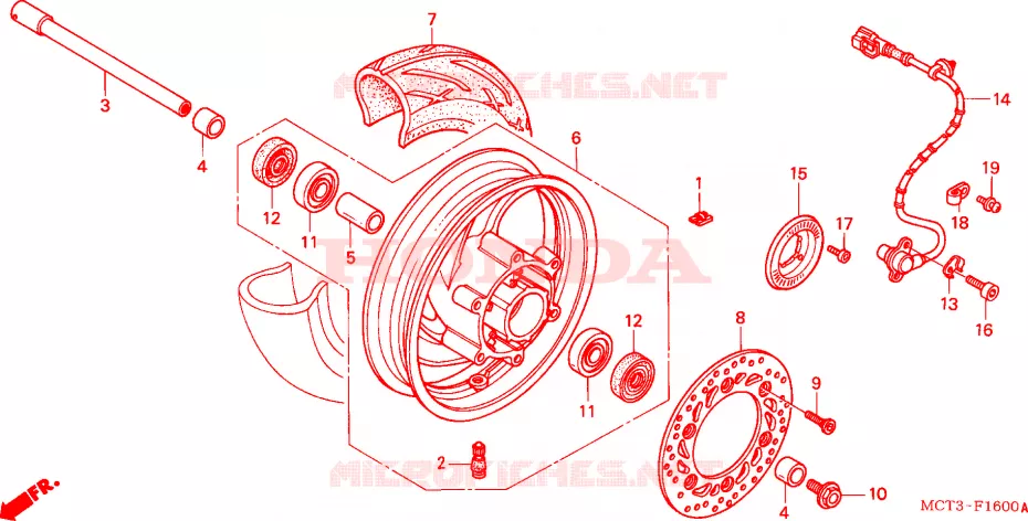 ROUE AVANT Honda SCOOTER 600 SILVERWING 2002  FJS6002