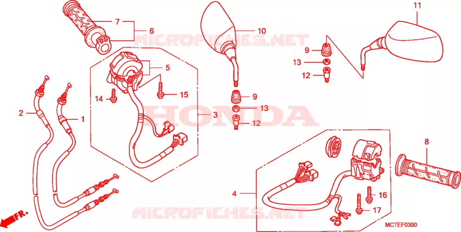COMMODO - LEVIER - CABLE Honda SCOOTER 400 SILVERWING 2006  FJS400D6