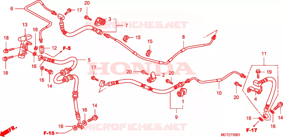 DURITE DE FREIN ARRIERE (FJS400D/FJS600D) Honda SCOOTER 600 SILVERWING 2006  FJS600D6