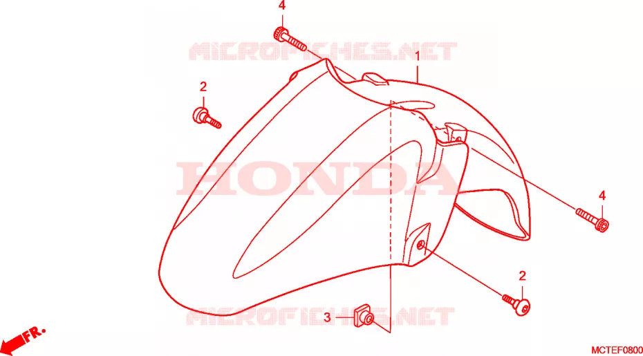 GARDE BOUE AVANT (FJS400D/FJS600D6) Honda SCOOTER 400 SILVERWING 2007  FJS400D7