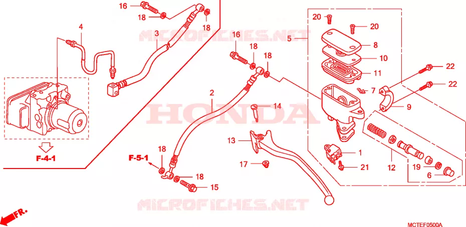 MAITRE-CYLINDRE DE FREIN ARRIERE Honda SCOOTER 600 SILVERWING 2007  FJS600D7