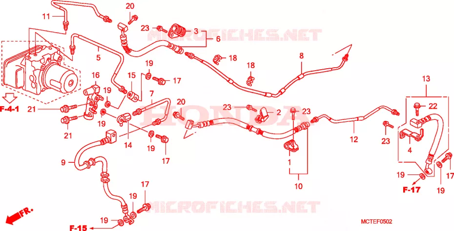 TUYAUTERIE FREIN ARRIERE  Honda SCOOTER 600 SILVERWING 2006  FJS600A6