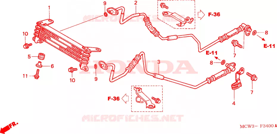 RADIATEUR D'HUILE Honda MOTO 800 VFR 2002  VFR8002