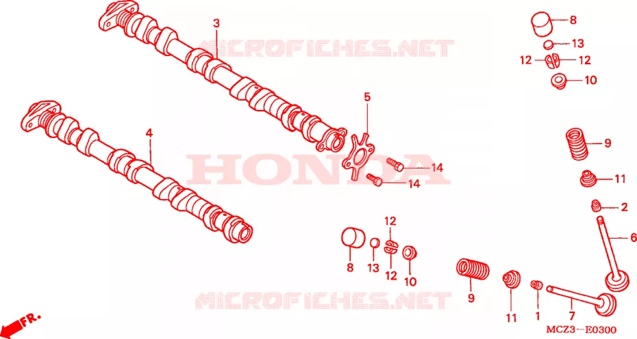 ARBRE A CAMES - SOUPAPE Honda MOTO 900 HORNET 2004  CB900F4
