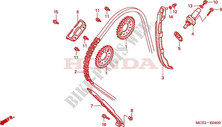 CHAINE DE DISTRIBUTION   TENDEUR pour Honda CB 900 F HORNET de 2002