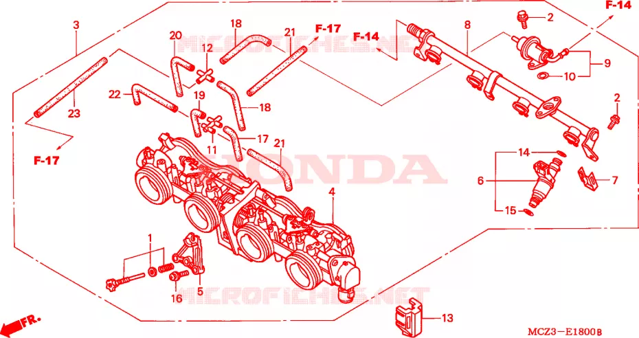 CORPS DE PAPILLON(ENS.) Honda MOTO 900 HORNET 2003  CB900F3