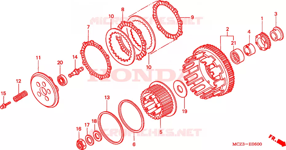 EMBRAYAGE Honda MOTO 900 HORNET 2003  CB900F3_A