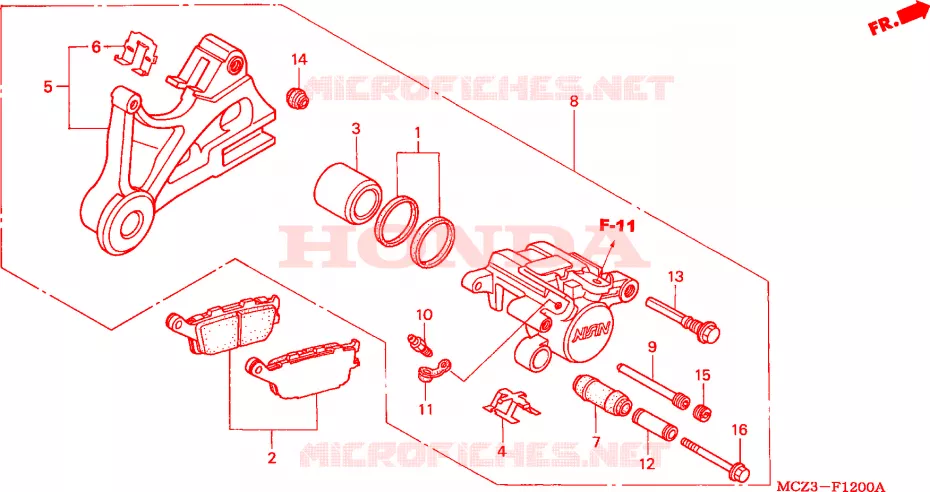 ETRIER DE FREIN ARRIERE Honda MOTO 900 HORNET 2006  CB900F5