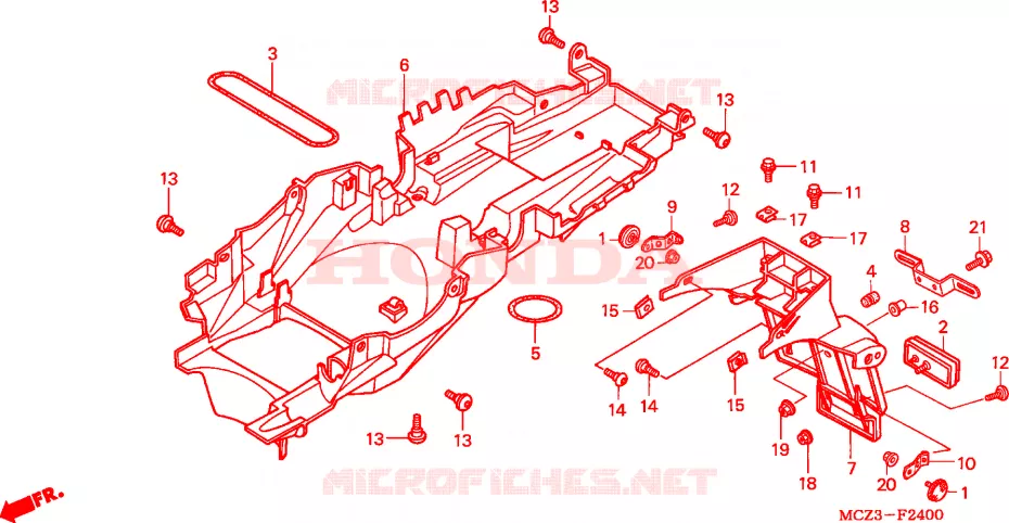 GARDE-BOUE ARRIERE Honda MOTO 900 HORNET 2004  CB900F4