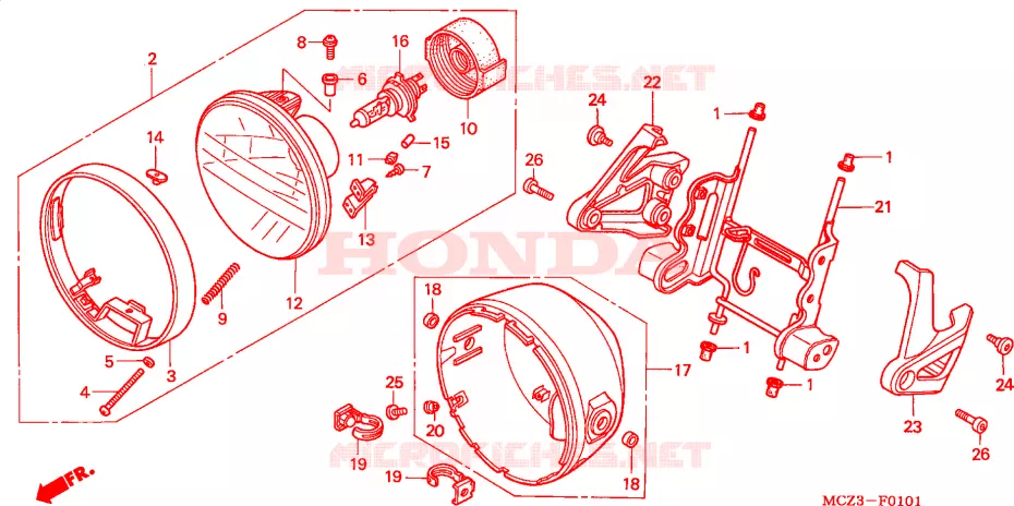 PHARE (CM/U) Honda MOTO 900 HORNET 2004  CB900F4