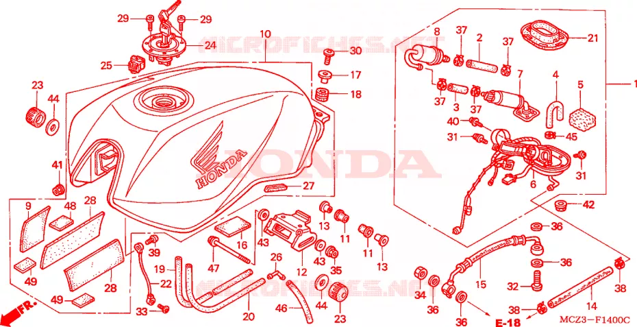 RESERVOIR A CARBURANT Honda MOTO 900 HORNET 2005  CB900F5