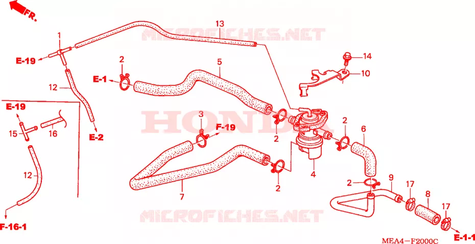 COMMANDE INJECTION D'AIR SOUPAPE Honda MOTO 1300 VTX 2003  VTX1300S3