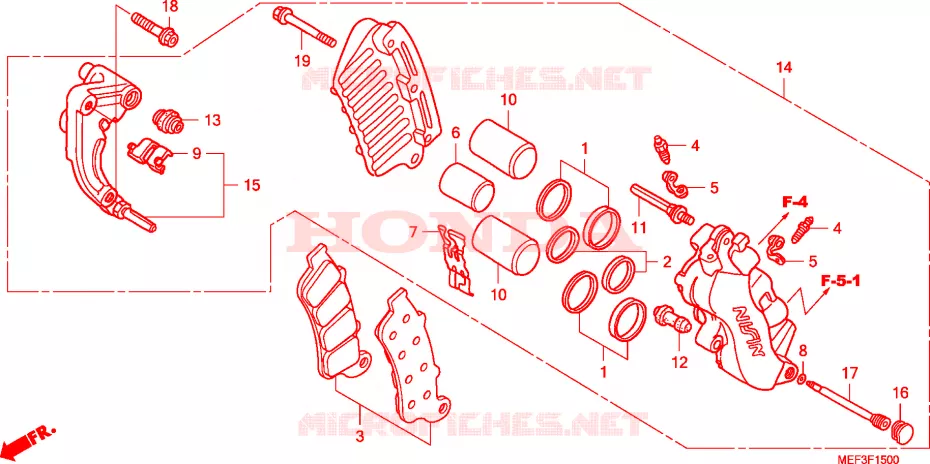 ETRIER DE FREIN AVANT(FJS400D8) Honda SCOOTER 400 SILVERWING 2008  FJS400D8