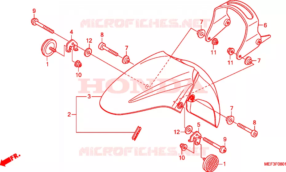 GARDE BOUE AVANT(FJS400D9/FJS400A) Honda SCOOTER 400 SILVERWING 2013  FJS400D9