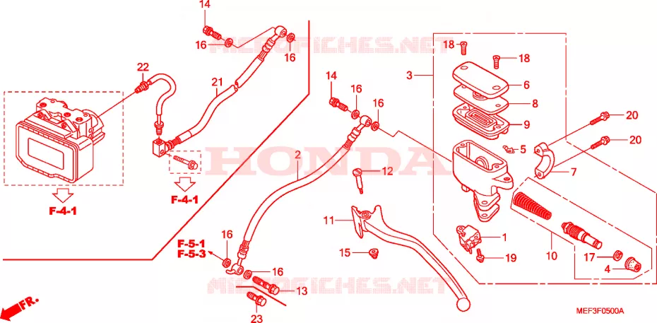 MAITRE-CYLINDRE DE FREIN ARRIERE Honda SCOOTER 400 SILVERWING 2012  FJS400D9