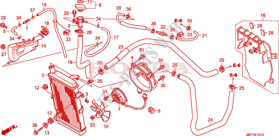 RADIATEUR(FJS400D9/FJS400A) pour Honda SILVER WING 400 de 2010