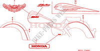 AUTOCOLLANTS pour Honda SHADOW VT 750 avec sacoches de 2006