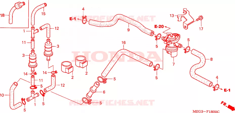 COMMANDE INJECTION D'AIR SOUPAPE Honda MOTO 750 SHADOW 2005  VT750C5
