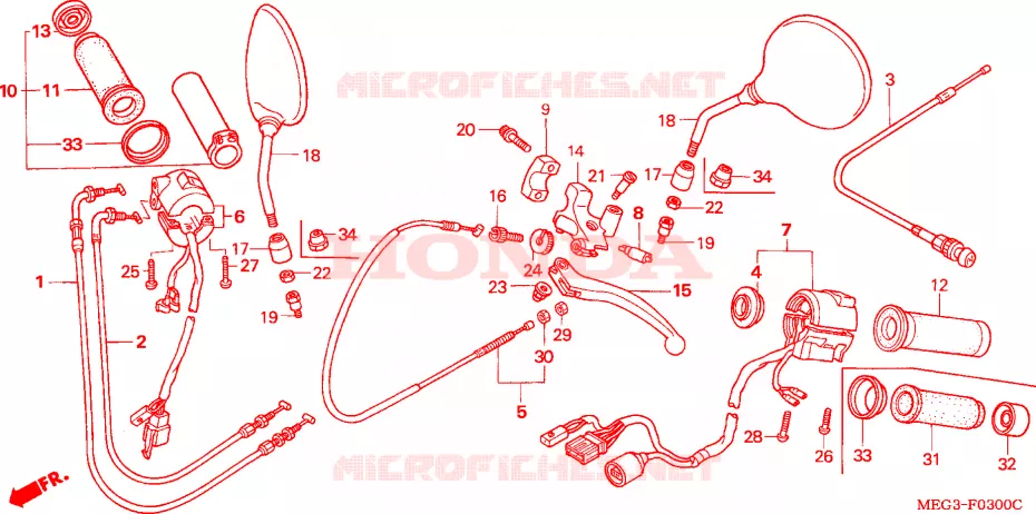 COMMODOS - POIGNEES Honda MOTO 750 SHADOW 2005  VT750C5