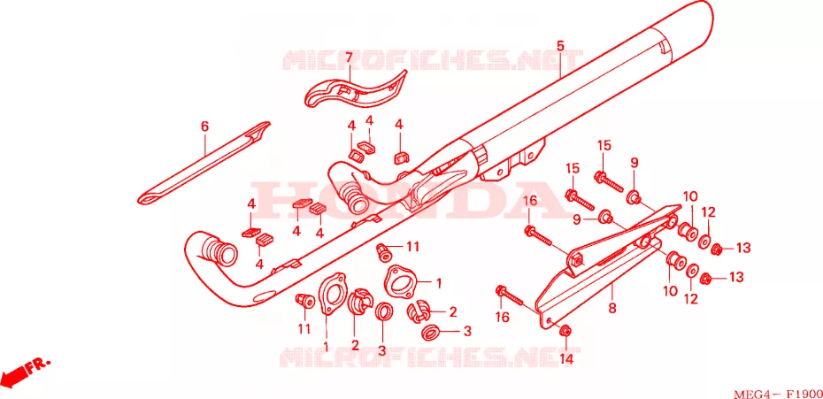 SILENCIEUX D'ECHAPPEMENT Honda MOTO 750 SHADOW 2005  VT750C5