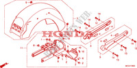 GARDE BOUE ARRIERE   SUPPORT pour Honda SHADOW VT 750 AERO de 2010