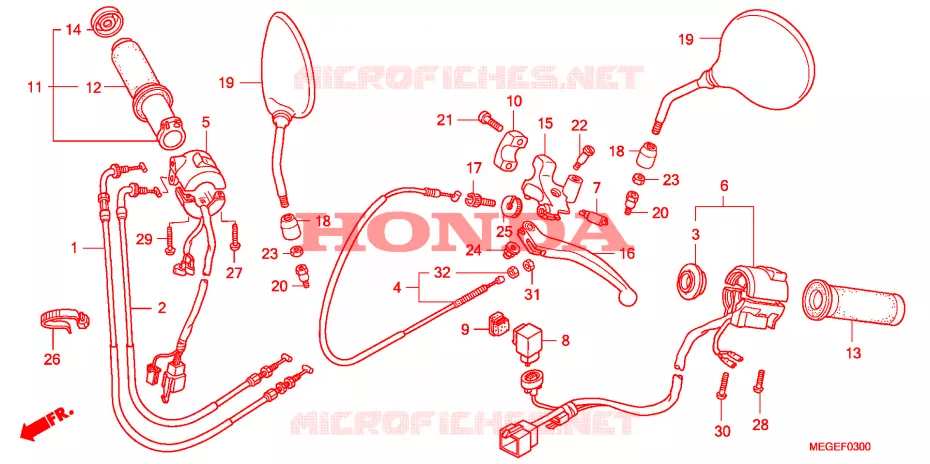 COMMODOS - POIGNEES - CABLES Honda MOTO 750 SHADOW 2011  VT750CA