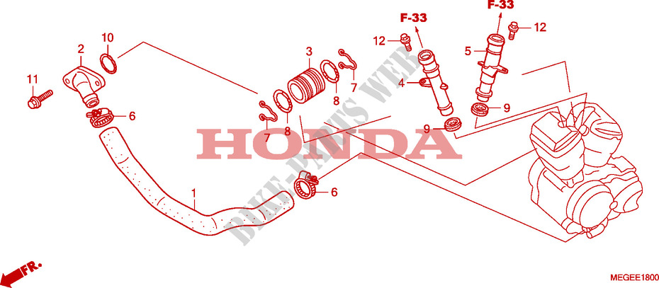 DURITE DE REFROIDISSEMENT pour Honda SHADOW VT 750 ABS de 2008