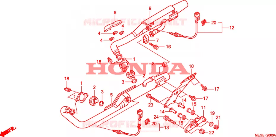 SILENCIEUX D'ECHAPPEMENT Honda MOTO 750 SHADOW 2008  VT750CA8