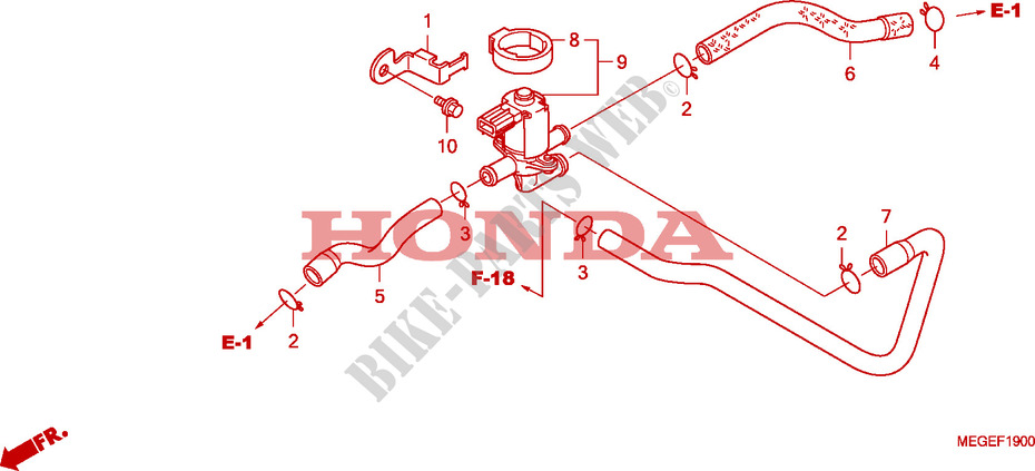 SYSTÈME DE RECYCLAGE DES GAZ pour Honda SHADOW VT 750 AERO de 2010