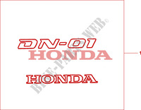 EMBLEME OR pour Honda 700 DN01 EASY RIDER de 2008