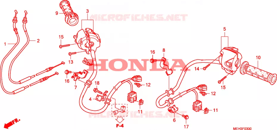 COMMODO - LEVIER - CABLE Honda MOTO 700 DN01 2009  NSA700A9