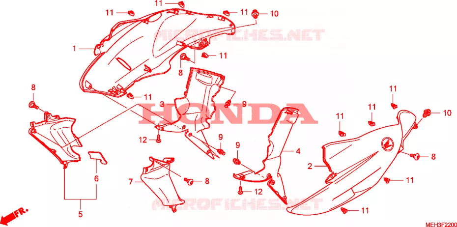 COUVERCLES LATERAUX Honda MOTO 700 DN01 2009  NSA700A9