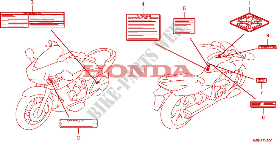 ETIQUETTE DE PRECAUTIONS pour Honda 700 DN01 EASY RIDER de 2008