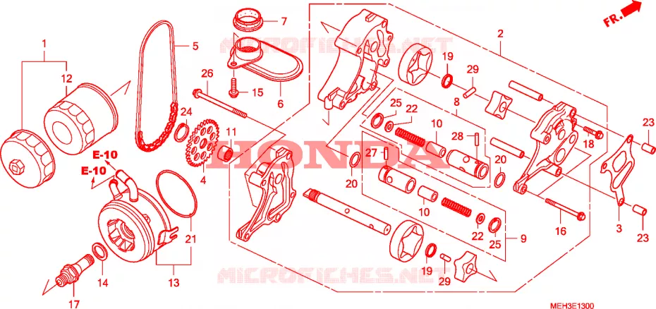 FILTRE A HUILE - POMPE A HUILE Honda MOTO 700 DN01 2008  NSA700A8
