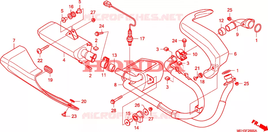 SILENCIEUX D'ECHAPPEMENT Honda MOTO 700 DN01 2008  NSA700A8