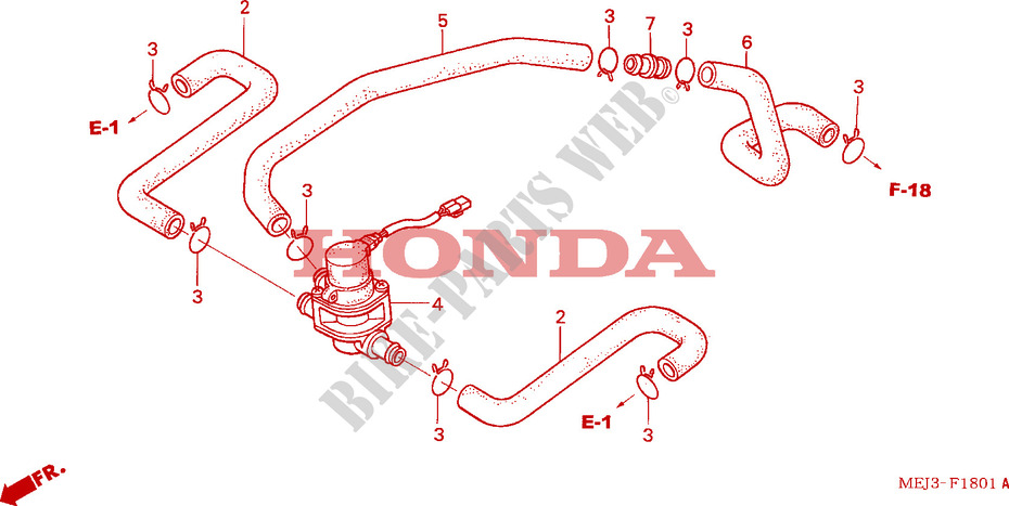 COMMANDE INJECTION D'AIR SOUPAPE pour Honda CB 1300 BI COULEUR de 2003