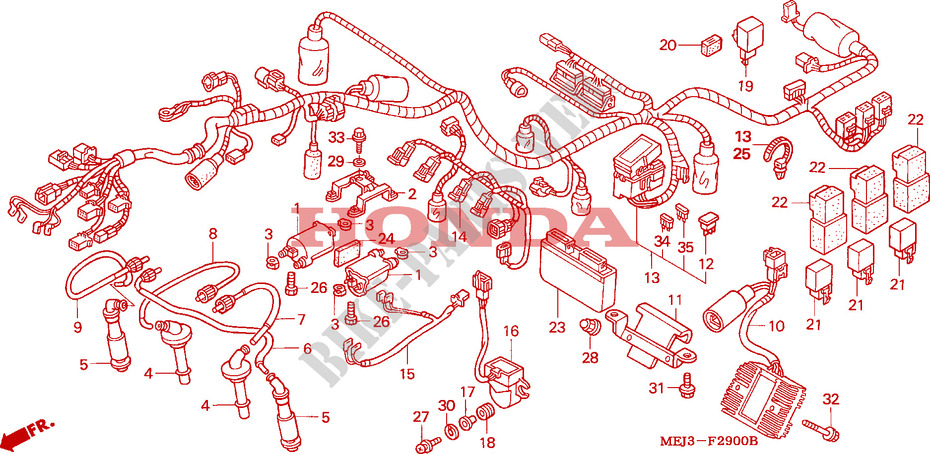 FAISCEAU DES FILS/BOBINE D'ALLUMAGE(CB1300F/F1) pour Honda CB 1300 de 2003