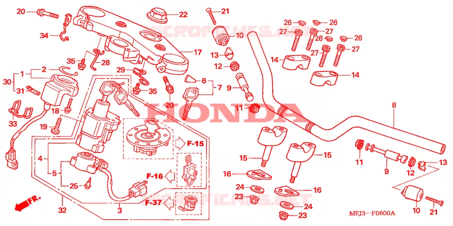 GUIDON - TE DE FOURCHE Honda MOTO 1300 CB 2003  CB1300F13