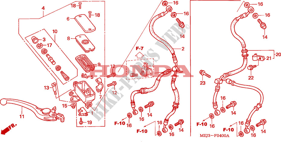 MAITRE CYLINDRE FREIN AV.(CB1300/F/F1/S) pour Honda CB 1300 de 2003