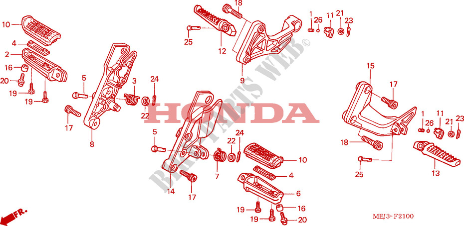 REPOSE PIED pour Honda CB 1300 BI COULEUR de 2003