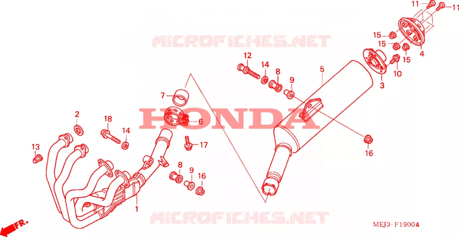 SILENCIEUX D'ECHAPPEMENT Honda MOTO 1300 CB 2003  CB1300F13