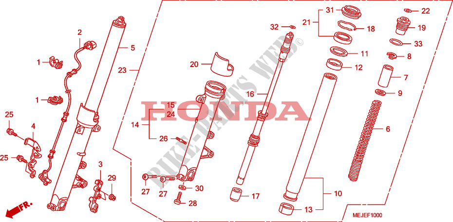 FOURCHE pour Honda CB 1300 S FAIRING de 2007
