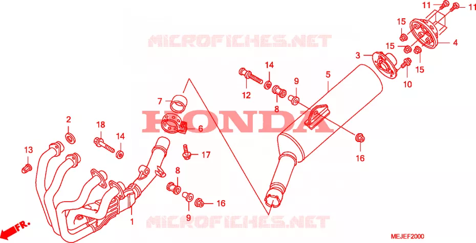 SILENCIEUX D'ECHAPPEMENT Honda MOTO 1300 CB 2006  CB1300SA6