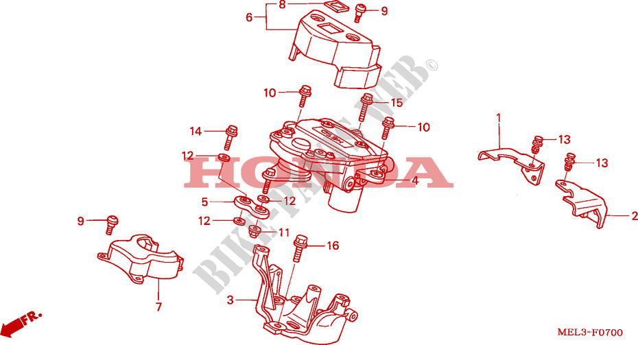 AMORTISSEUR DE DIRECTION pour Honda CBR 1000 RR FIREBLADE HRC de 2007