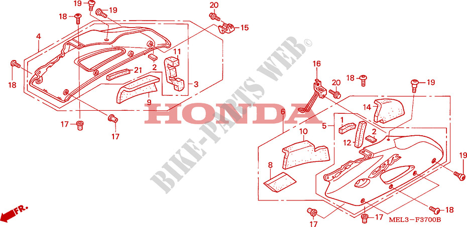CARENAGE MILIEU  pour Honda CBR 1000 RR FIREBLADE de 2005