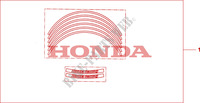 LISERES DE JANTES pour Honda CBR 600 RR GREY ORANGE de 2011