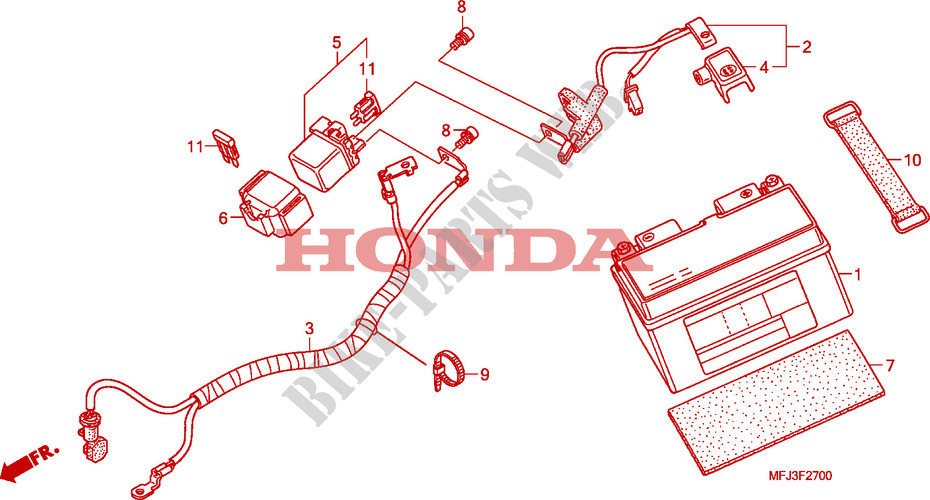 BATTERIE pour Honda CBR 600 RR TRICOLOR de 2011