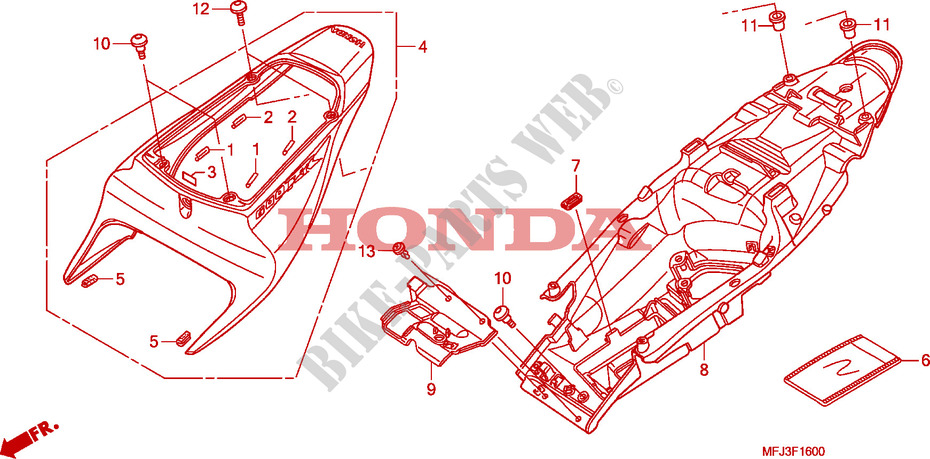 CARENAGES ARRIERE pour Honda CBR 600 RR ABS de 2009