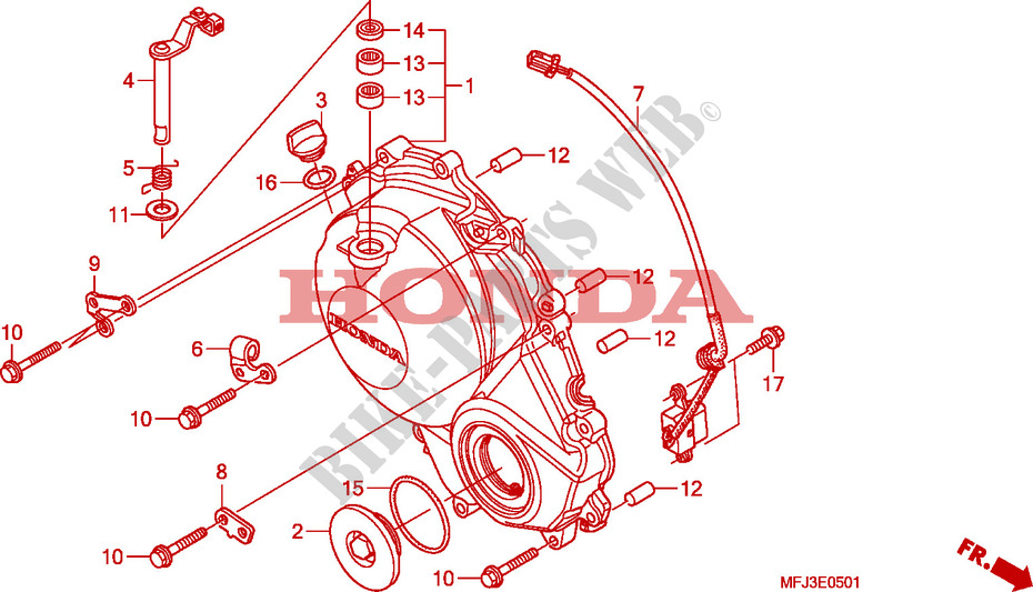 PANNEAU CARTER MOTEUR D.(CBR600RR9,A,B/RA9,A,B) pour Honda CBR 600 RR ABS WHITE de 2009